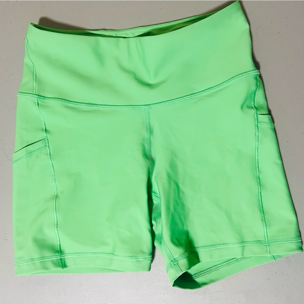 Athleta Lime Green Interval Shorts